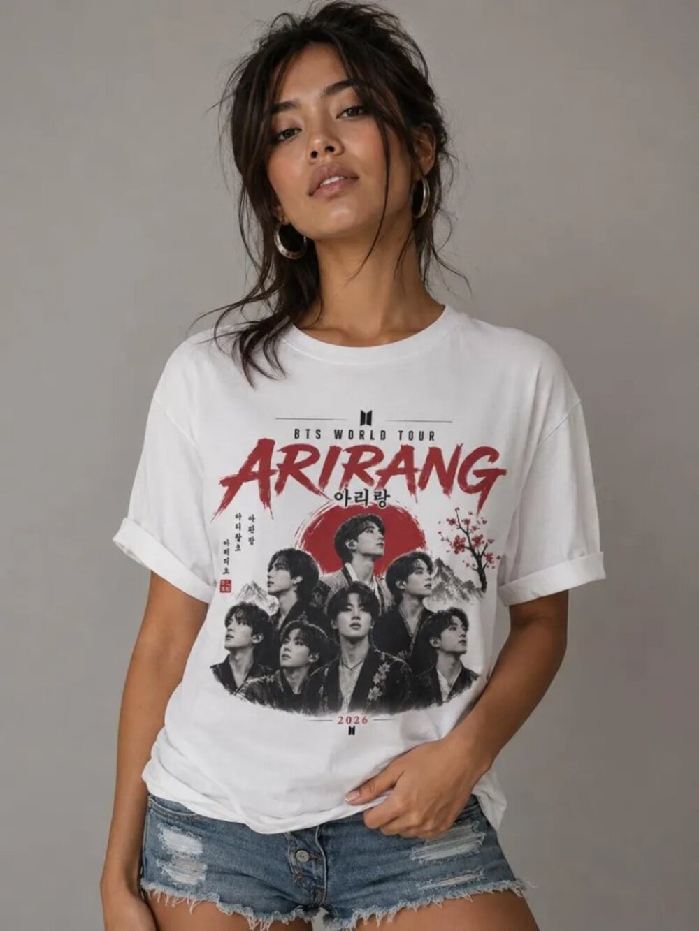Arirang BTS band portrait T-Shirt K-pop Korean music tee